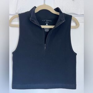 La Hearts by Pacsun Black Zip-Up Sleeveless Top